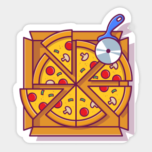 Pizza Slice On Box Sticker